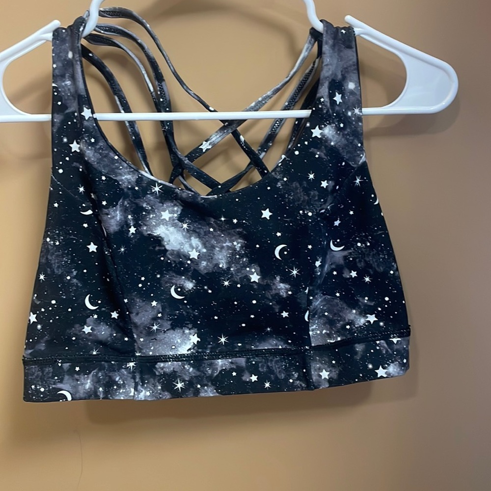 Beautiful cosmic star strappy sports bra